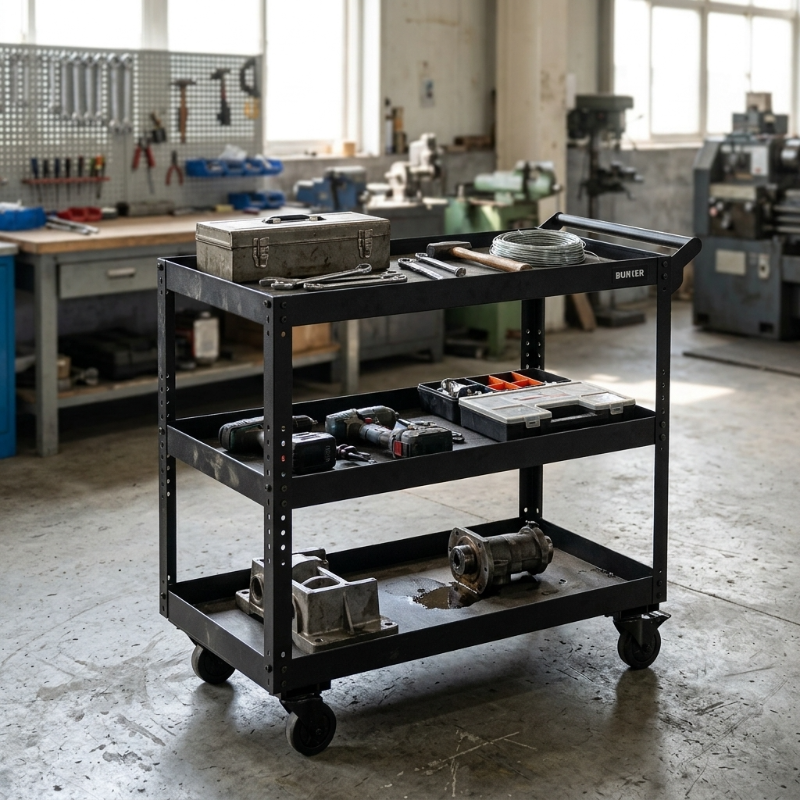 BUNKER 31709 3-Tier Utility Service Cart, 854mm