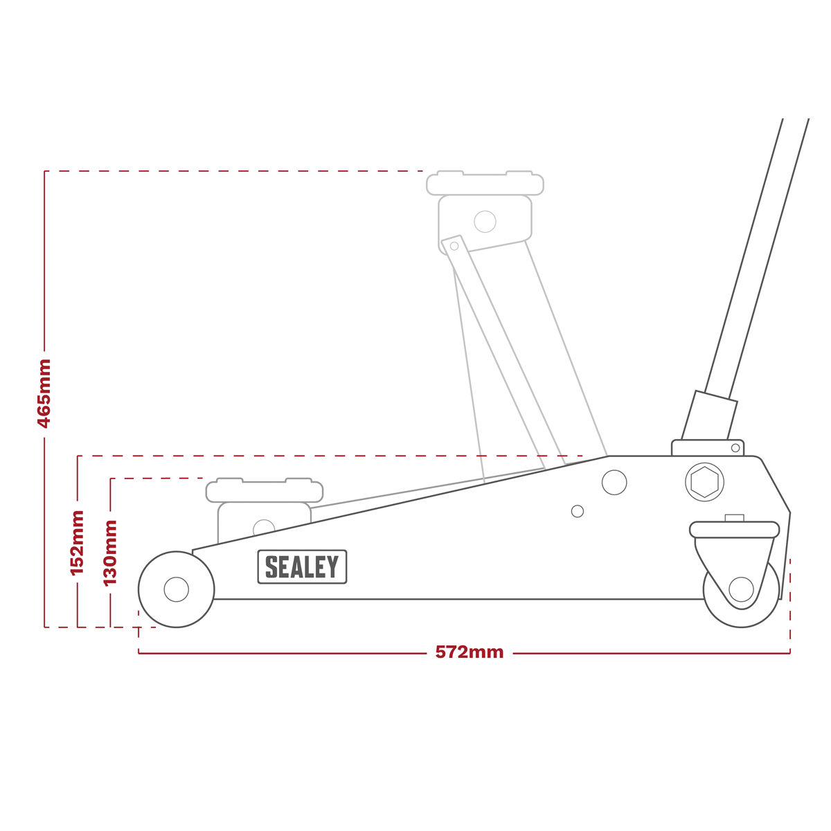 Sealey 3290CXCOMBO Trolley Jack 3tonne Combo