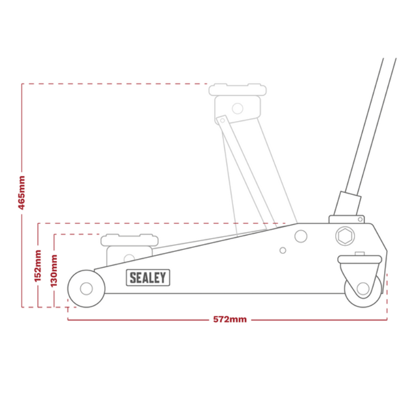Sealey 3290CX Roadmaster Trolley Jack 3 Tonne
