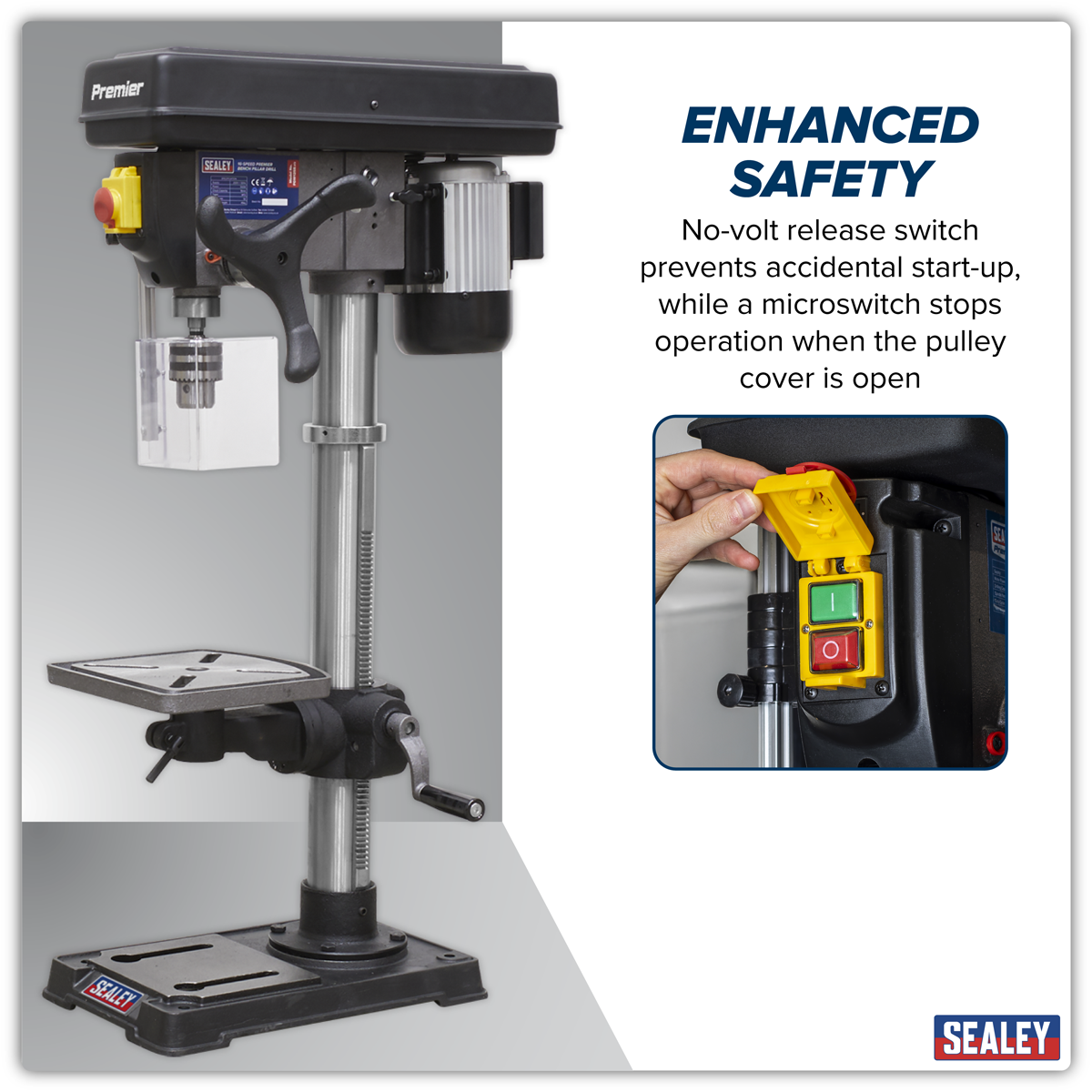 Sealey PDM125B 16-Speed Pillar Drill Bench 1050mm Height 230V