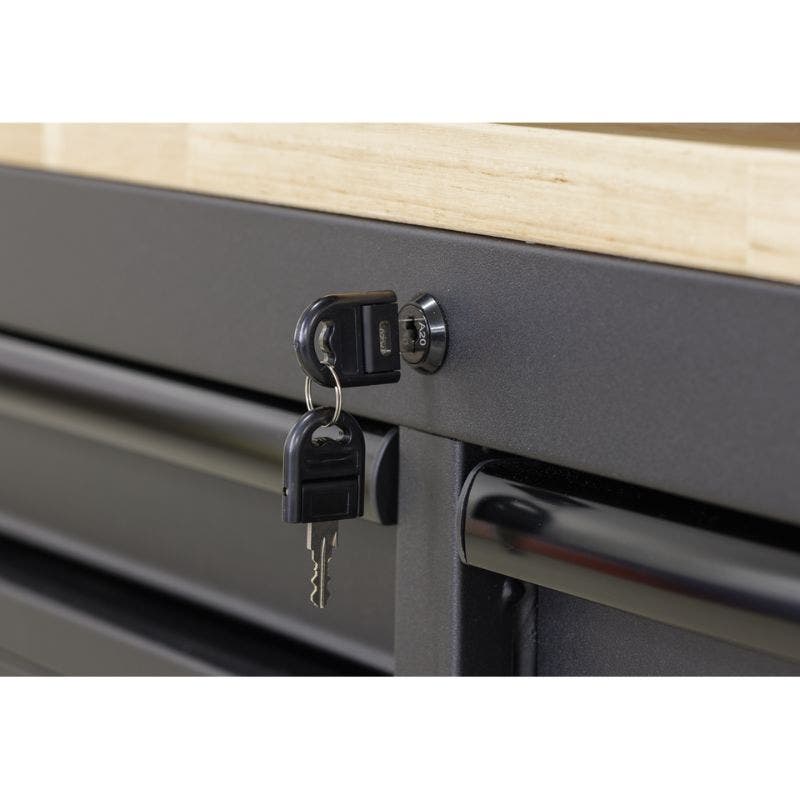 Sealey AP6203BE Superline PRO® Black Edition Top Hutch & 2 Drawer Riser 1549mm