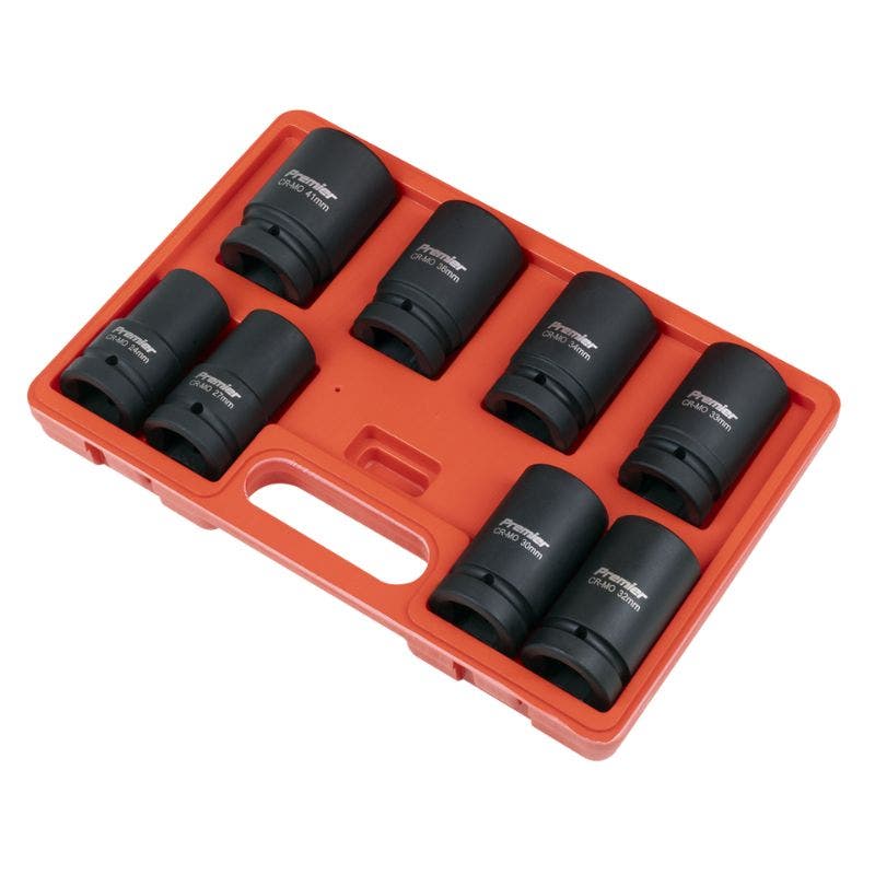 Sealey AK888M Impact Socket Set 8pc Deep 1"Sq Drive - Metric