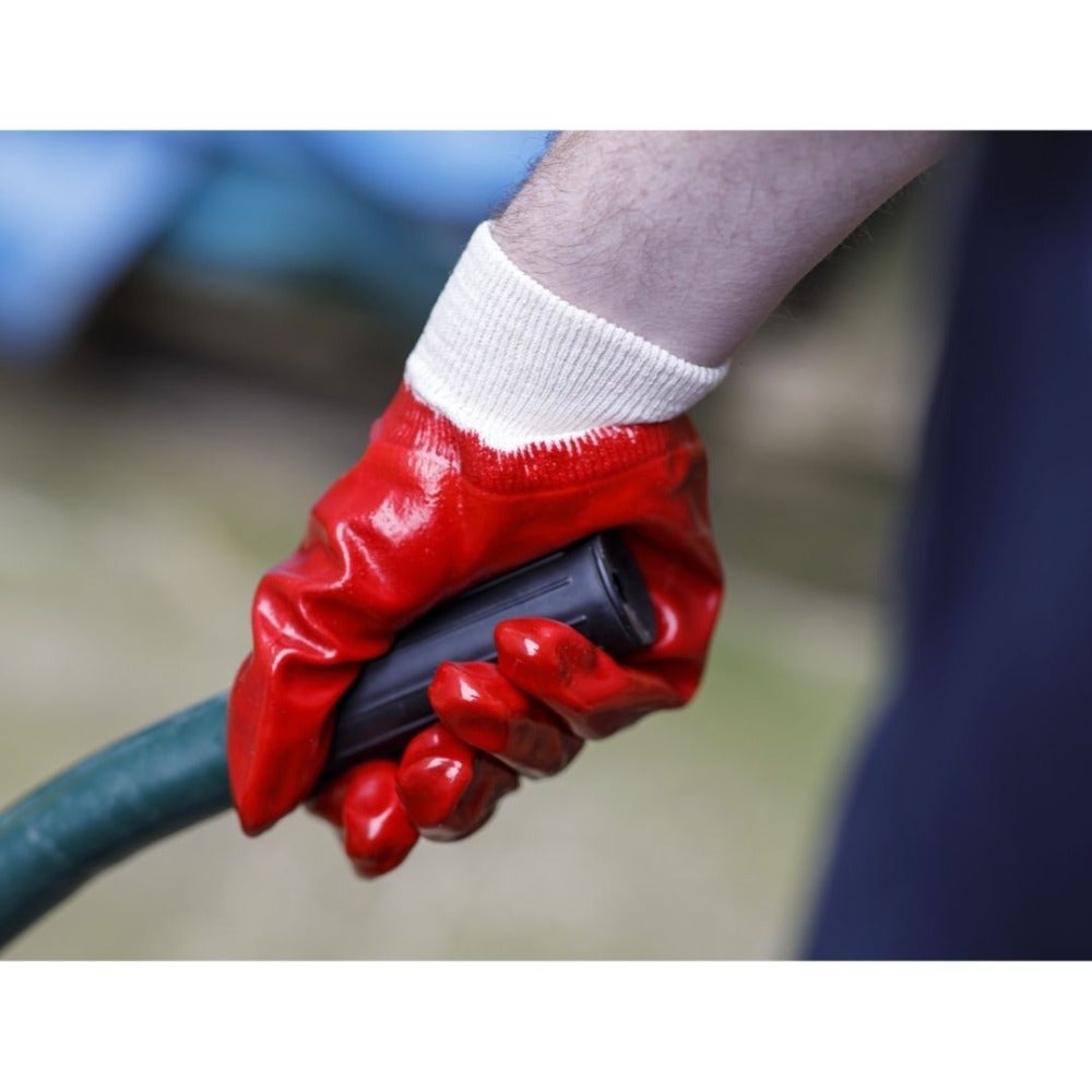 Sealey 9106L General-Purpose PVC Gloves Knitted Wrist (Large) - Pair