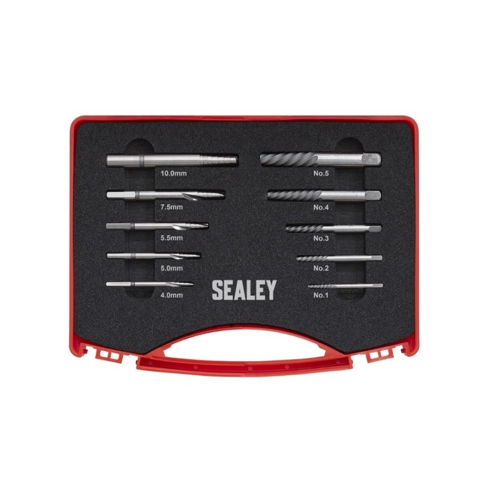 Sealey AK8187 Step Drill Screw/Bolt Extractor Set 10pc