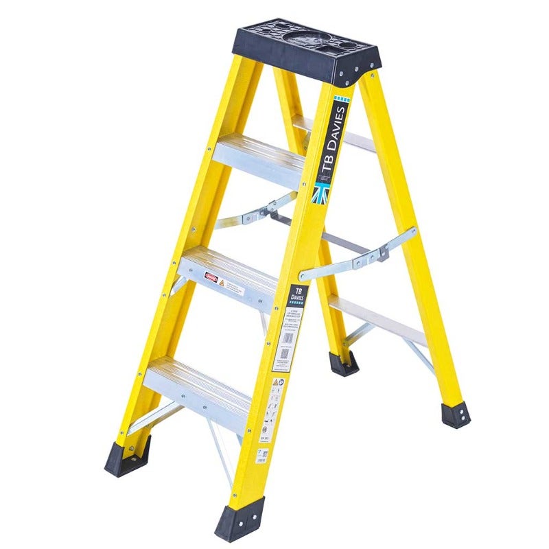 TB Davies 1235-004 4 Tread Heavy-Duty Fibreglass Swingback Step Ladder