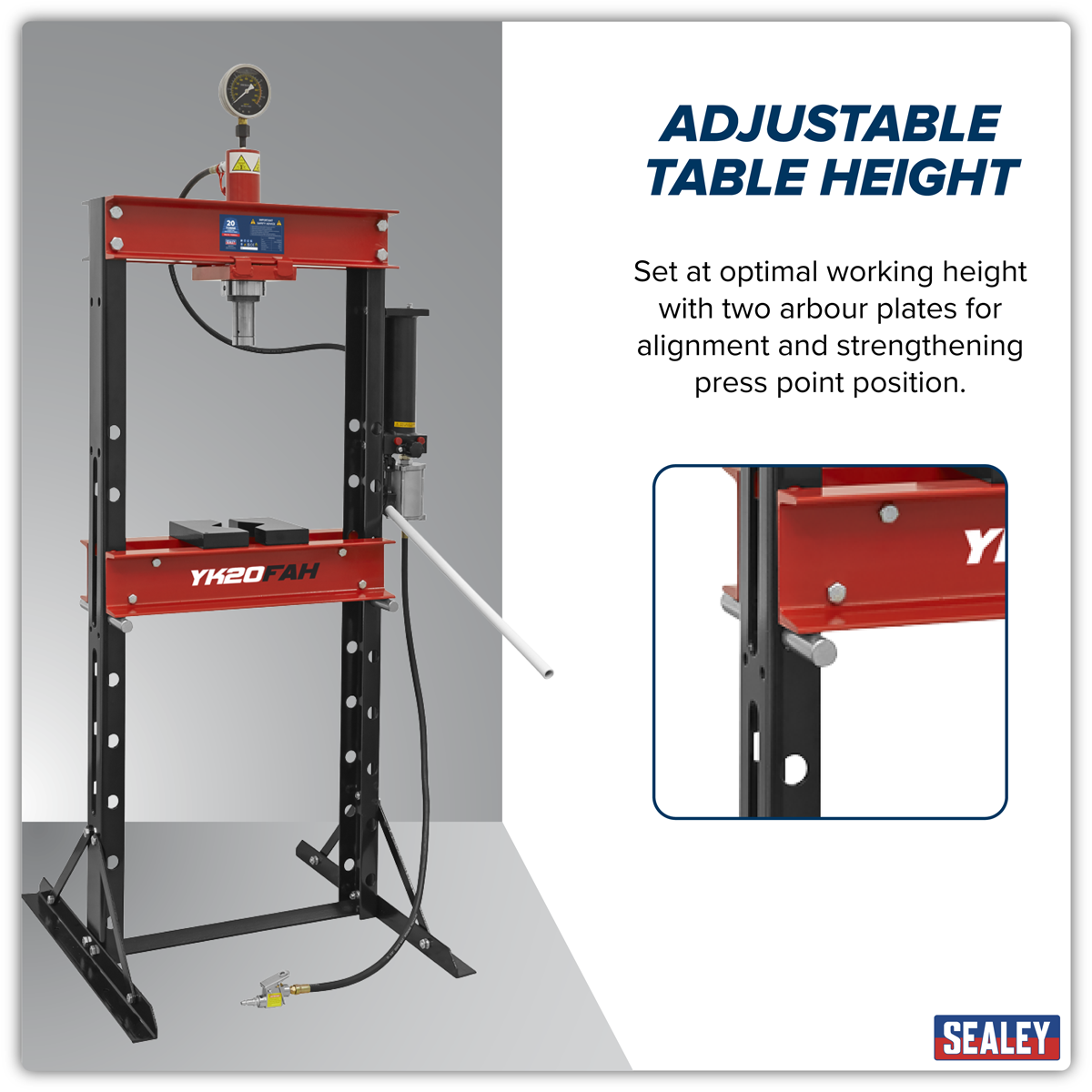 Sealey Air/Hydraulic Press 20 Tonne Floor Type