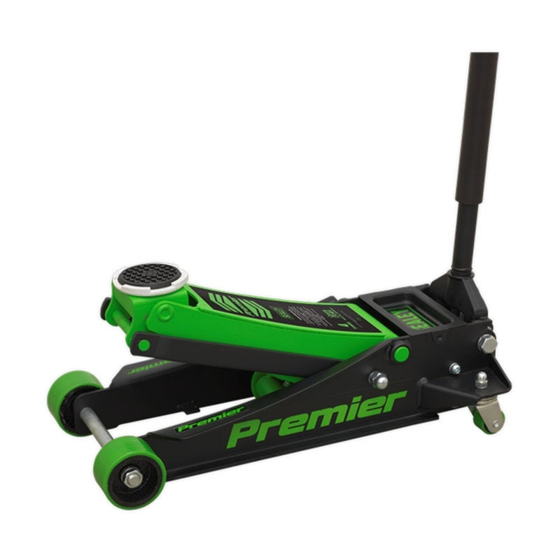 Sealey 4040AG Premier Low Profile Trolley Jack with Rocket Lift 4 Tonne - Green