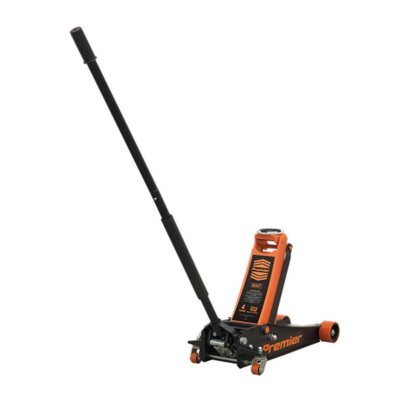 Sealey 4040AO Premier Low Profile Trolley Jack with Rocket Lift 4 Tonne - Orange