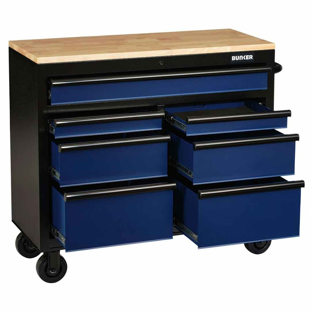 BUNKER 27210 Workbench Roller Tool Cabinet 7 Drawer, 41"