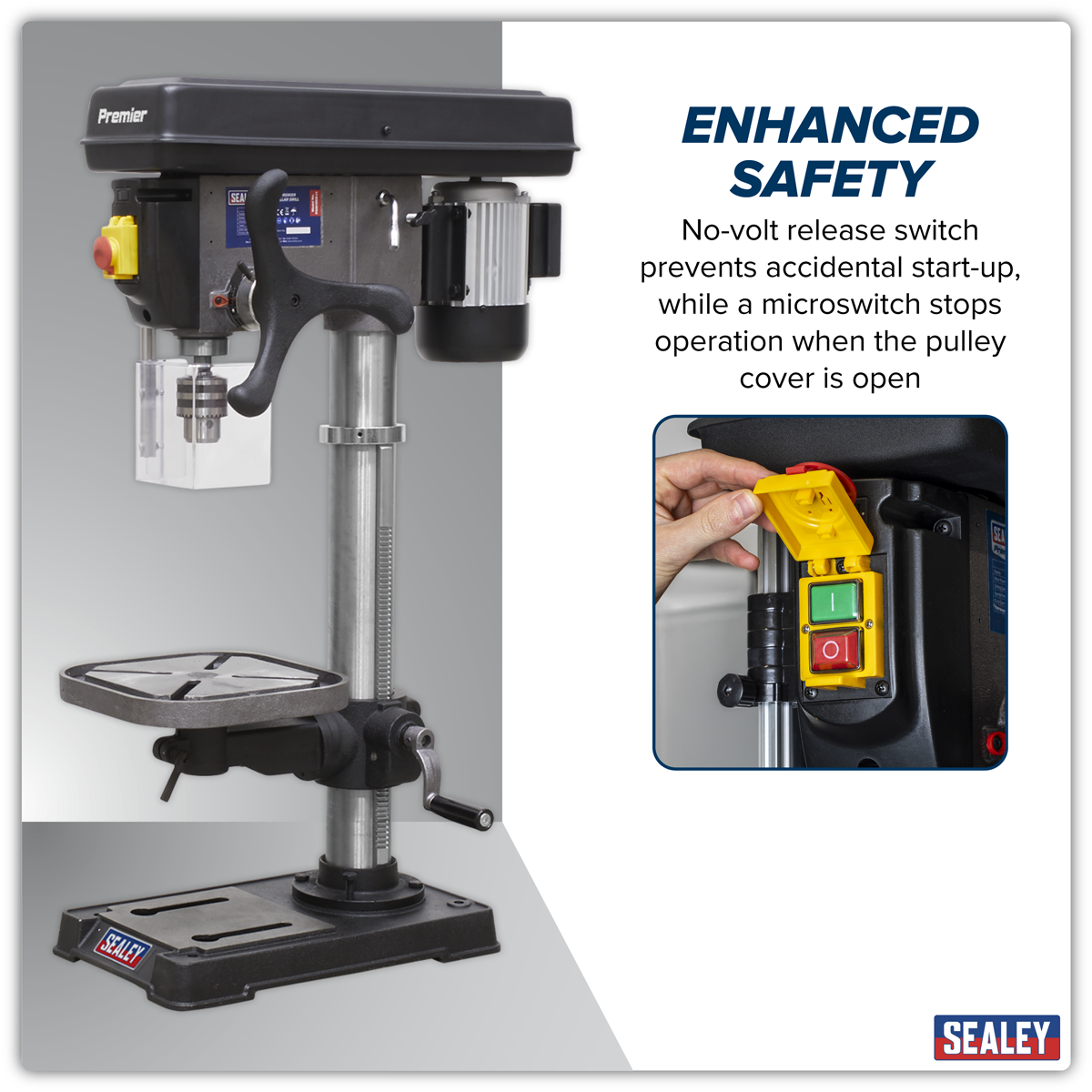 Sealey PDM155B Pillar Drill Bench 16-Speed 1050mm Height 230V