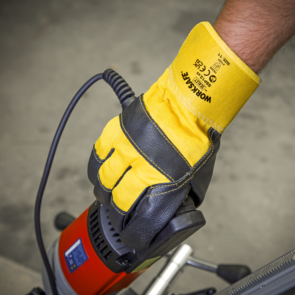 Sealey SSP13 Worksafe® Rigger's Gloves with Hide Palm - Pair