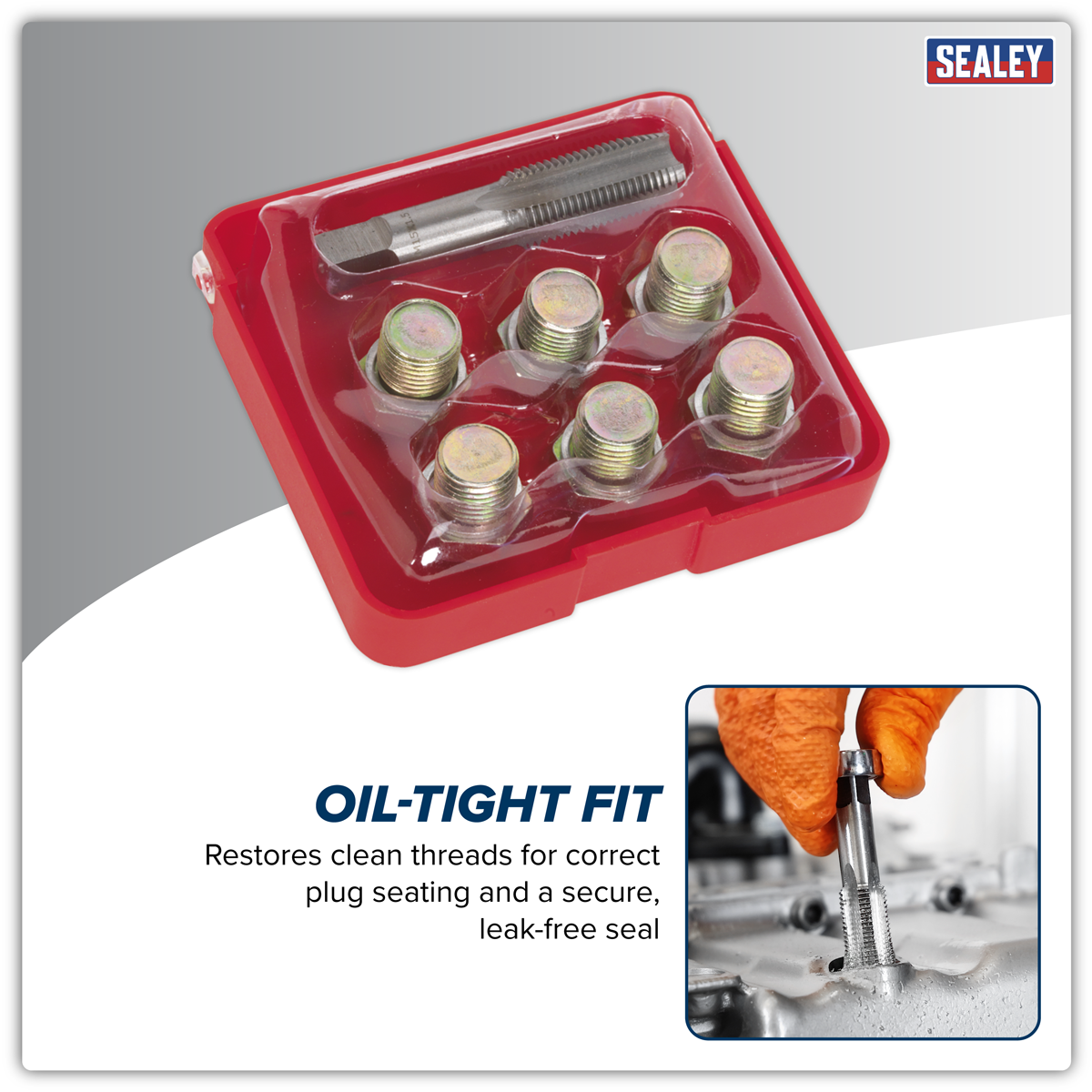 Sealey VS615 Oil Drain Plug Thread Repair Set - M15