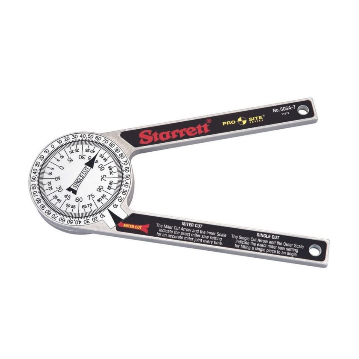 Starrett 505A-7 175mm (7″) Aluminium Mitre Protractor