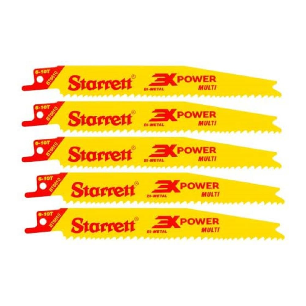 Starrett B610-5 Bi-Metal Multi-Purpose Reciprocating Saw Blade 152mm (6") 10 TPI (5 Pcs)