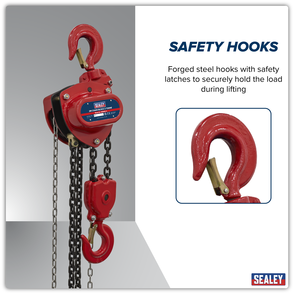 Sealey CB3000 3m Chain Block 3 Tonne
