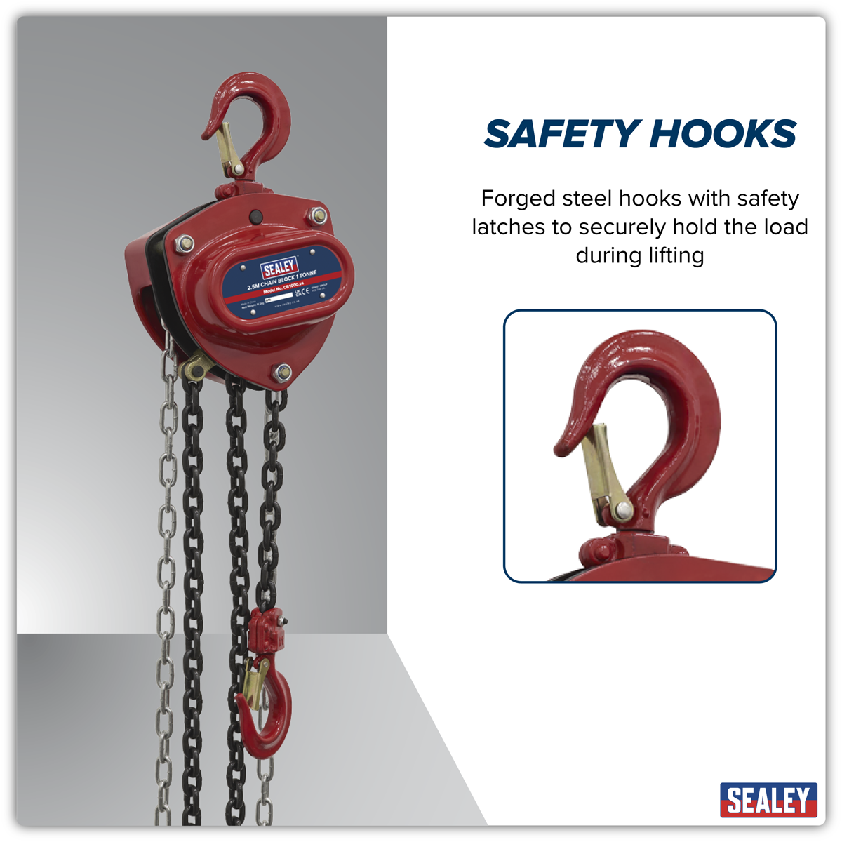 Sealey CB1000 2.5m Chain Block 1 Tonne