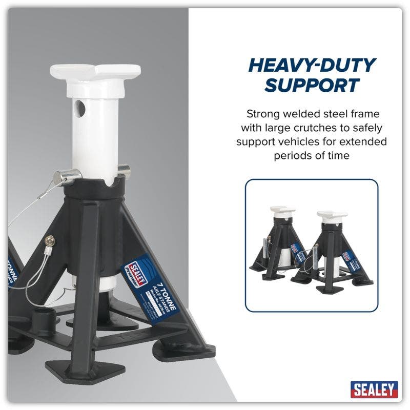 Sealey AS7S Axle Stands (Pair) 7tonne Capacity per Stand Short