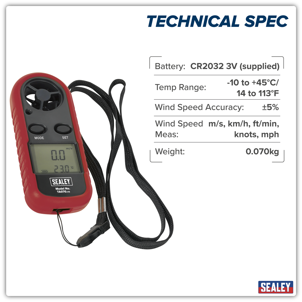 Sealey TA070 Anemometer