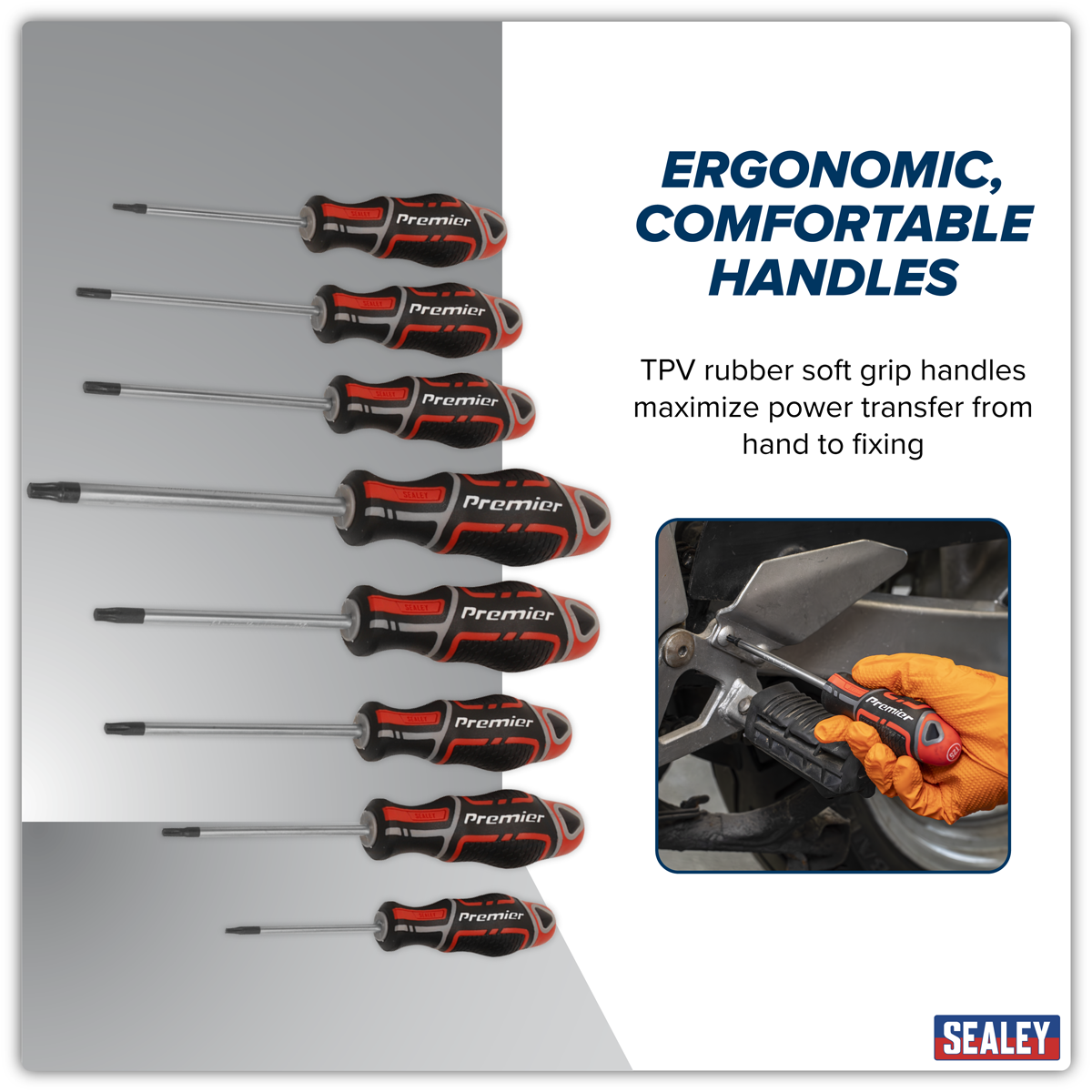 Sealey AK4323 Screwdriver Set 8pc Security TRX-Star* GripMAX® - Red