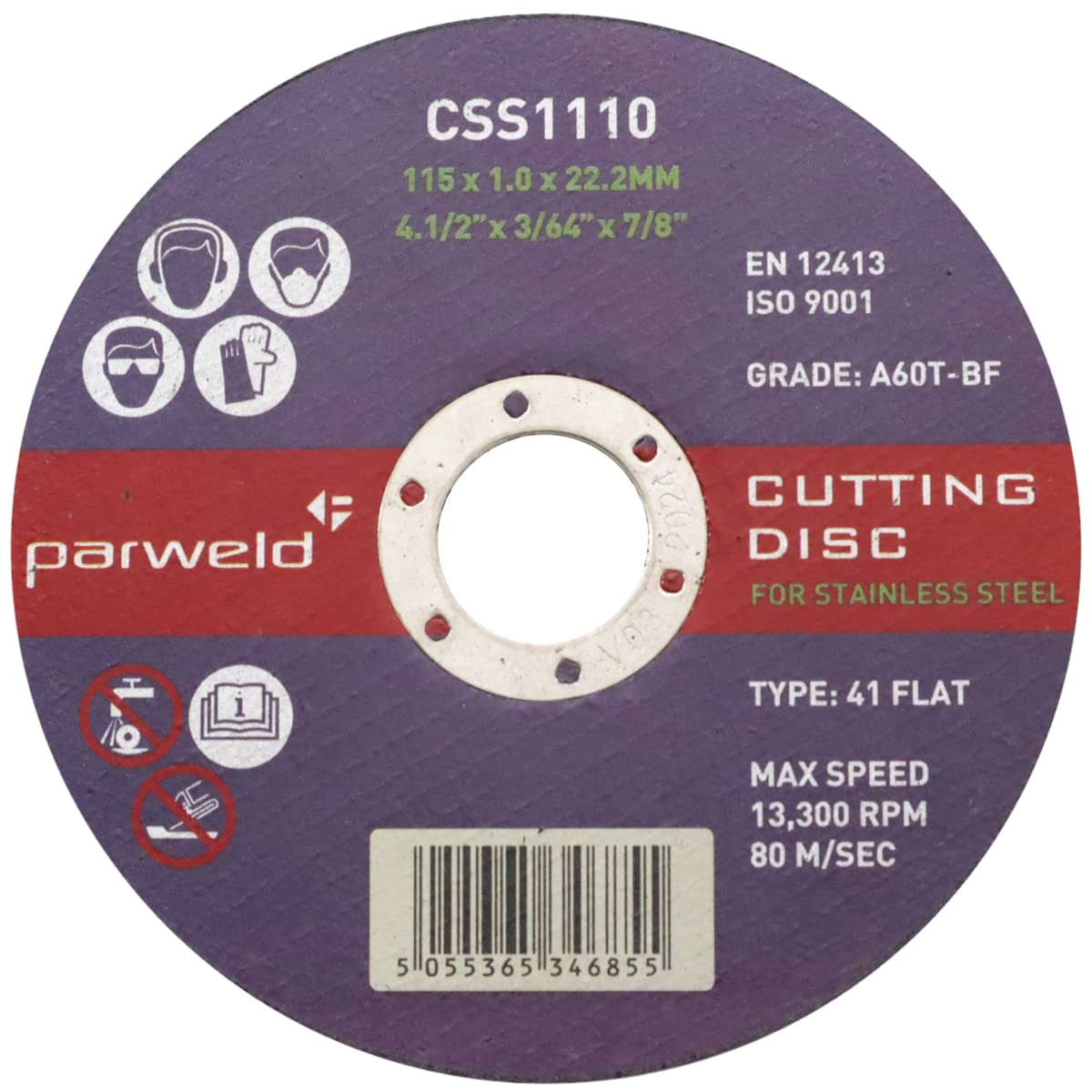Parweld CSS1110 Super Thin Cutting Disc 115mm 4 1/2" (25 Pcs)