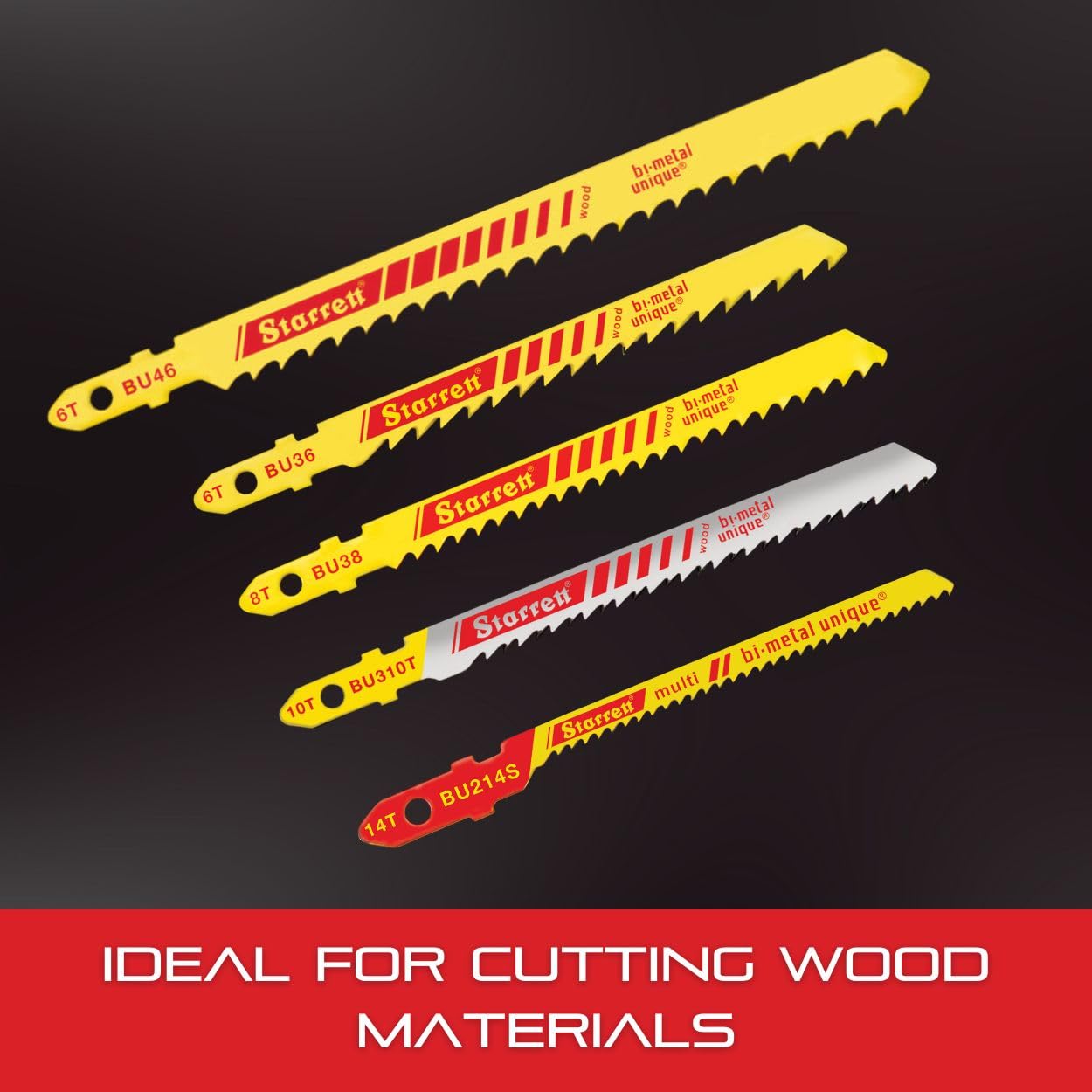 Starrett Assorted Wood Cutting Jigsaw Blade Set BU1 (5Ocs)