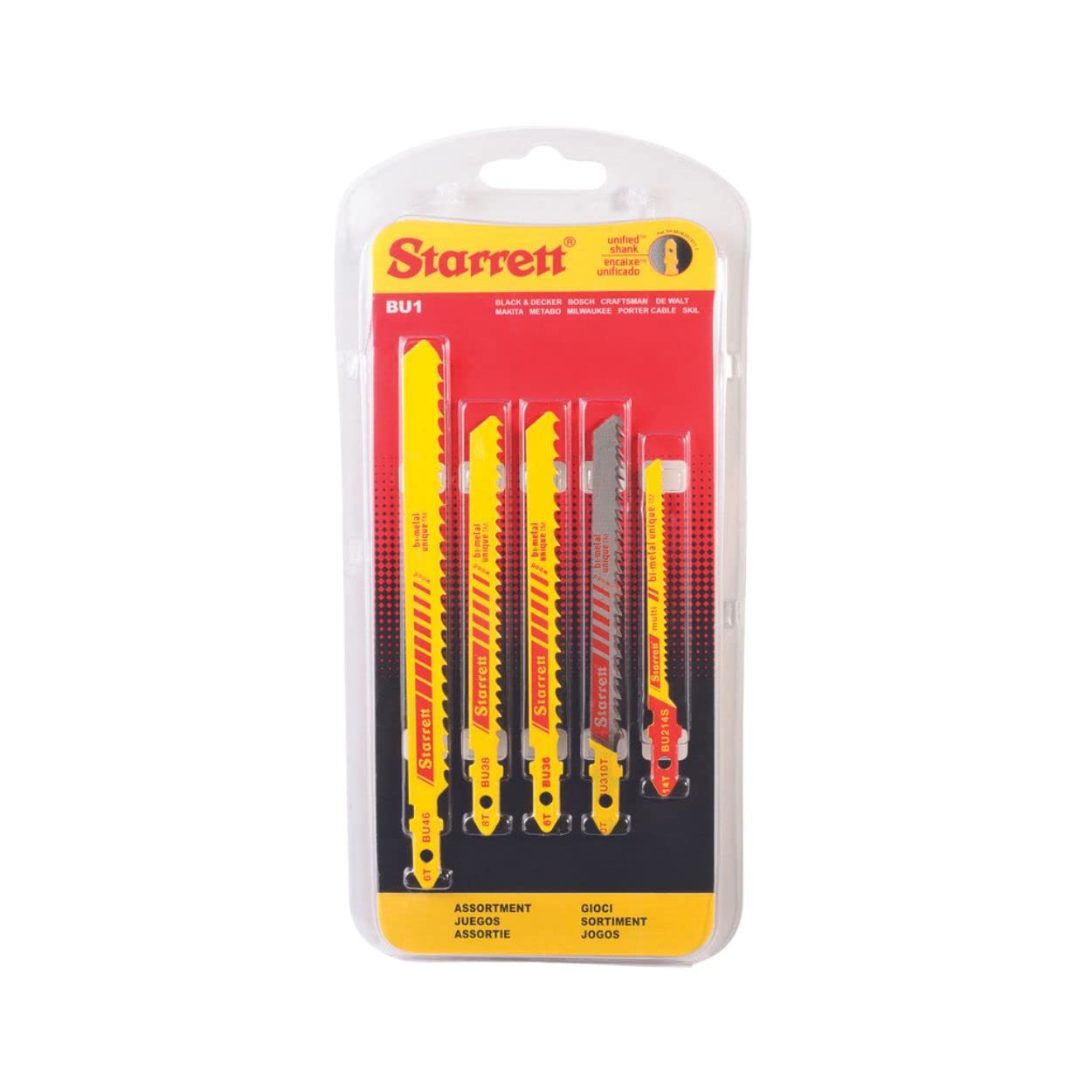 Starrett Assorted Wood Cutting Jigsaw Blade Set BU1 (5Ocs)