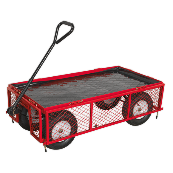 Sealey CST806 Platform Truck with Sides Pneumatic Tyres 350kg Capacity