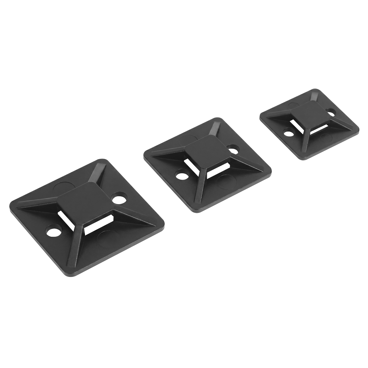 Sealey CTM3030B Self-Adhesive Cable Tie Mount 30 x 30mm Black Pack of 100