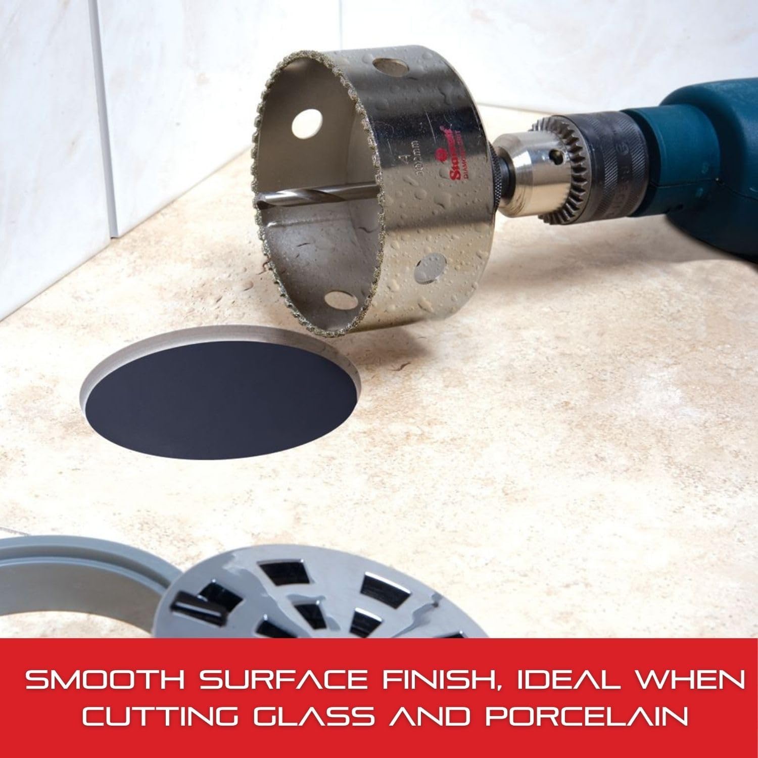 Starrett D0434 121mm/ 4.3/4-inch Diamond Ceramic and Abrasive Material Hole Saw