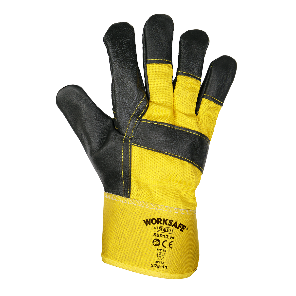 Sealey SSP13 Worksafe® Rigger's Gloves with Hide Palm - Pair