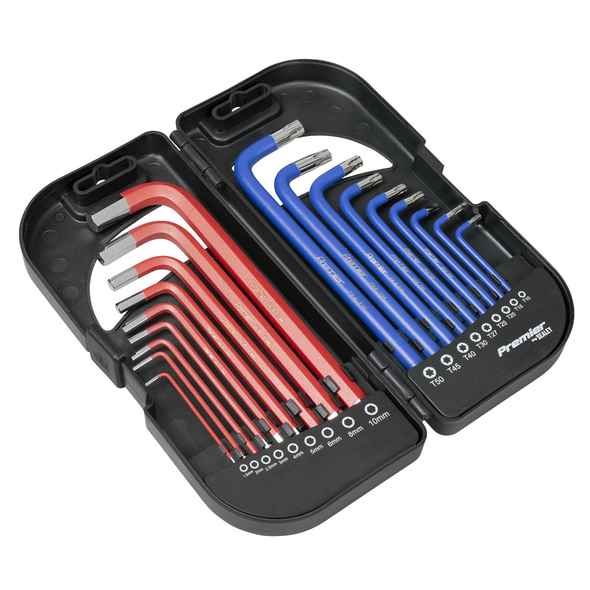 Sealey AK7176 TRX-Star* & Ball-End Hex Key Set 18pc Long Anti-Slip
