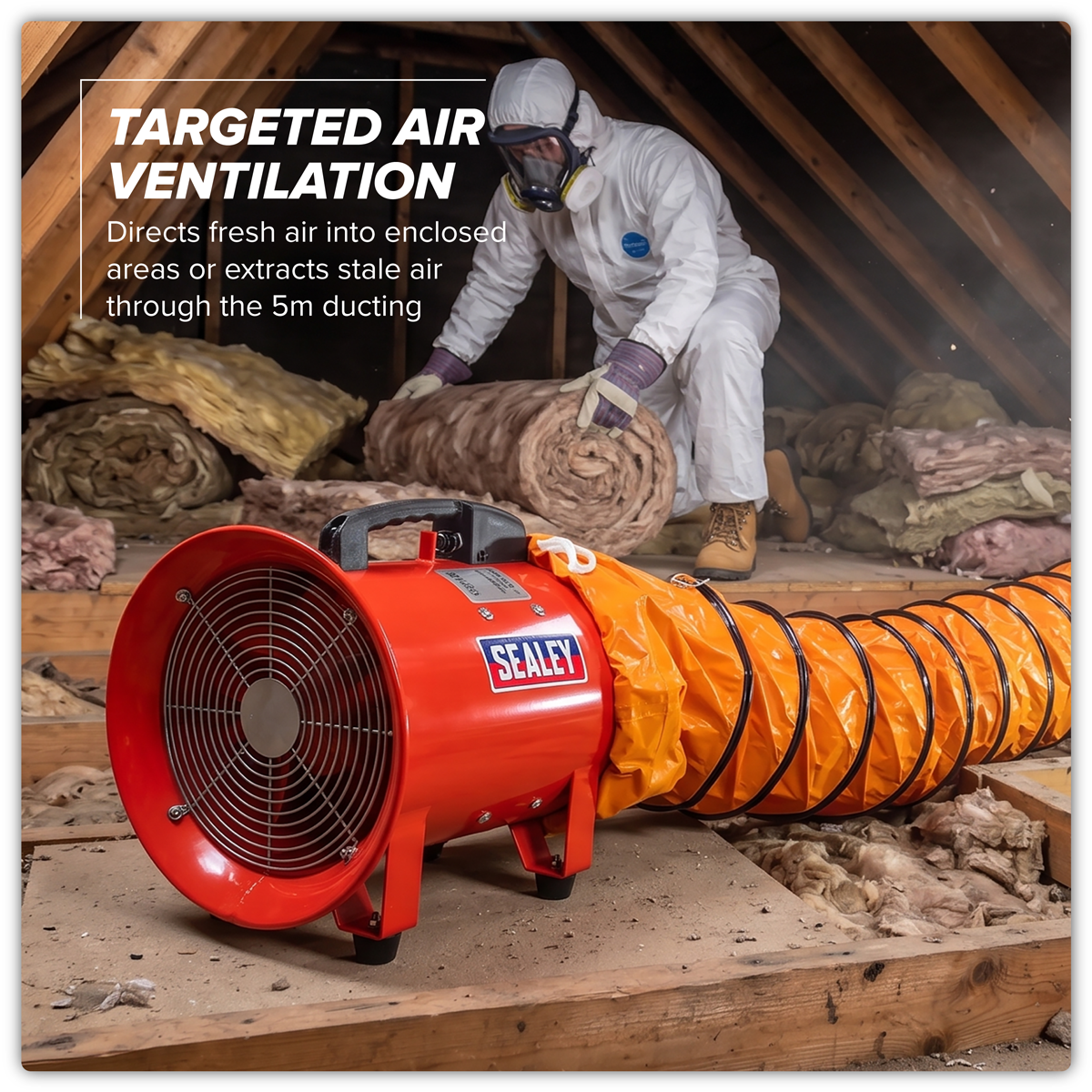 Sealey VEN250 Portable Ventilator 250mm with 5m Ducting