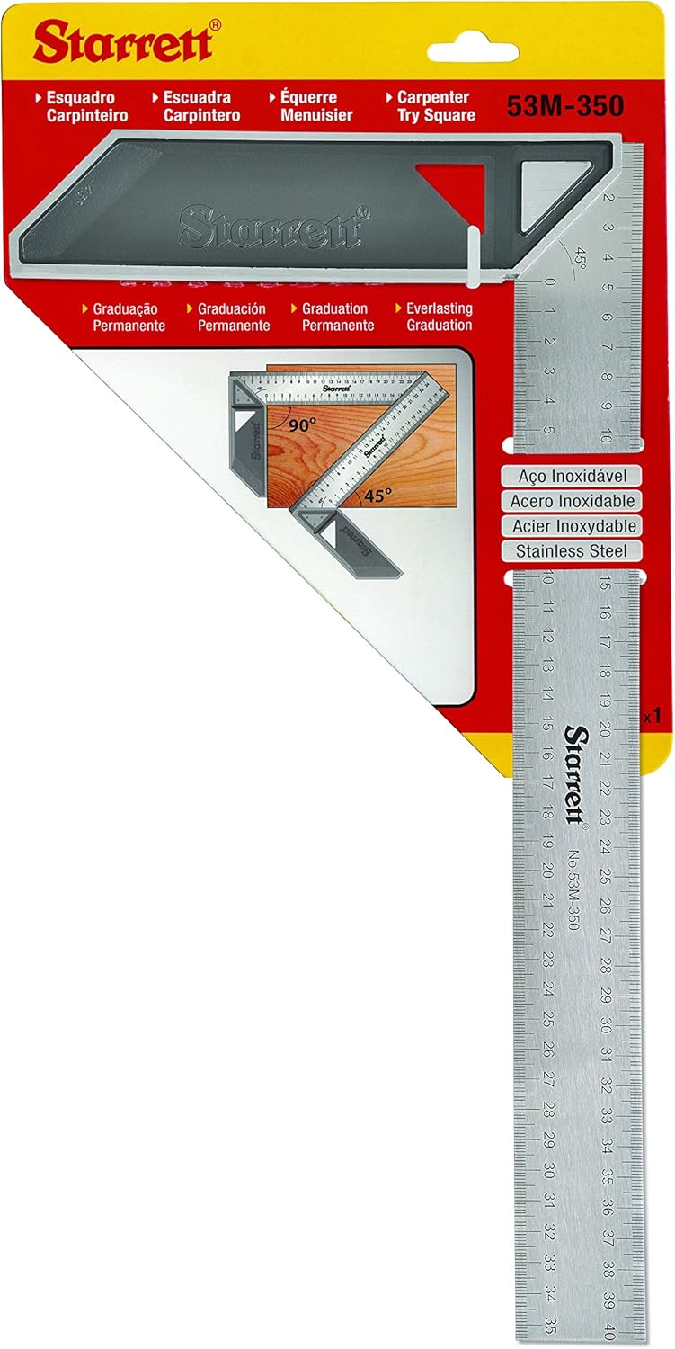 Starrett K53M-350-S Carpenter Try Square for Woodworking