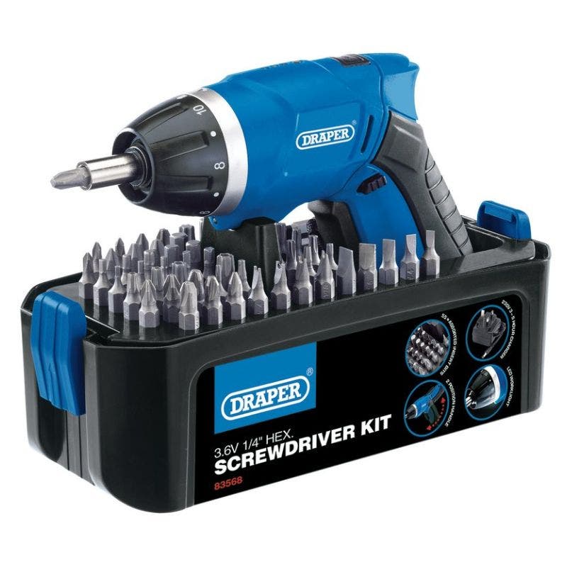 Draper 83568 Storm Force Cordless Li-ion Screwdriver Kit (3.6V)