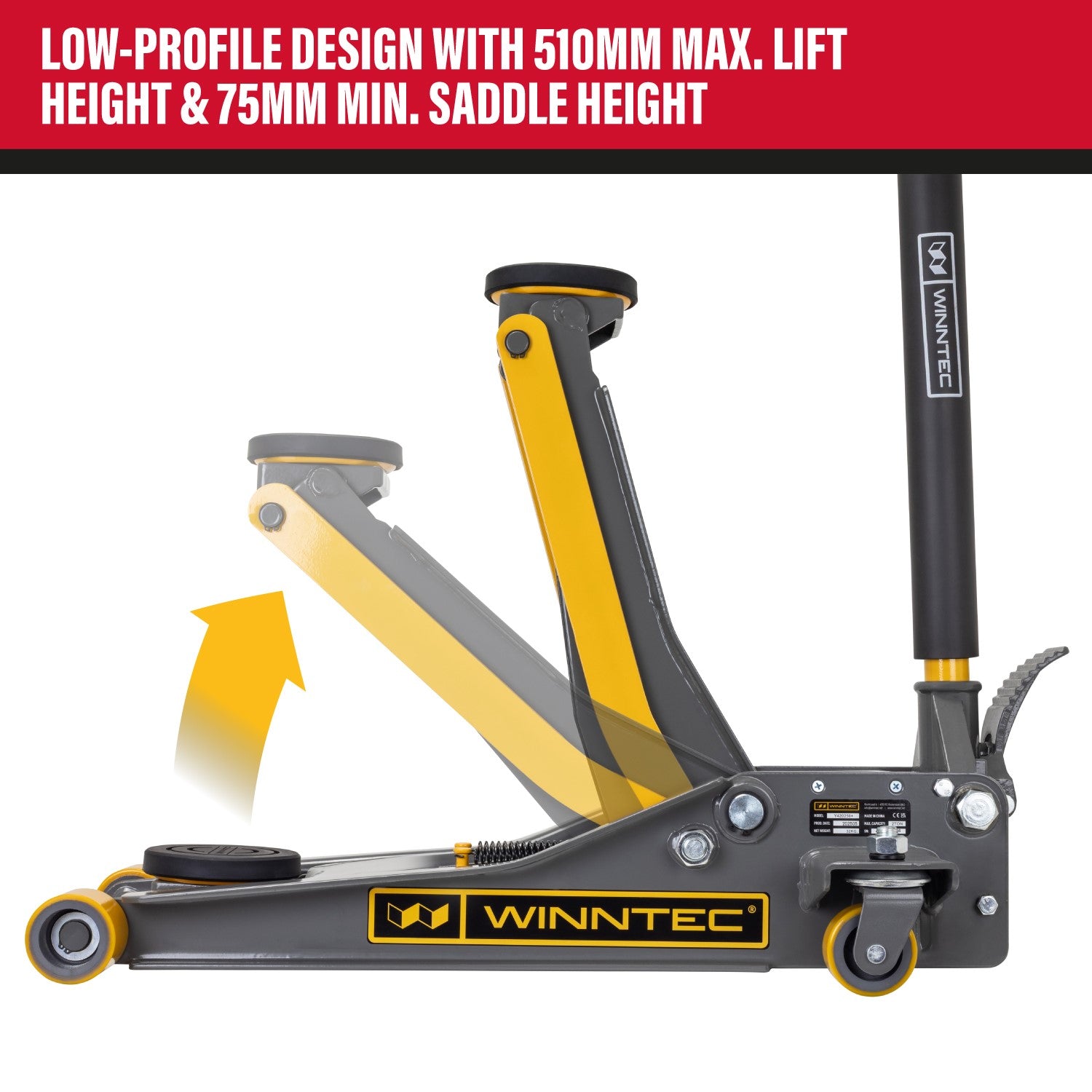 SIP 09714 WINNTEC +SERIES 3 Ton Low-Profile Trolley Jack