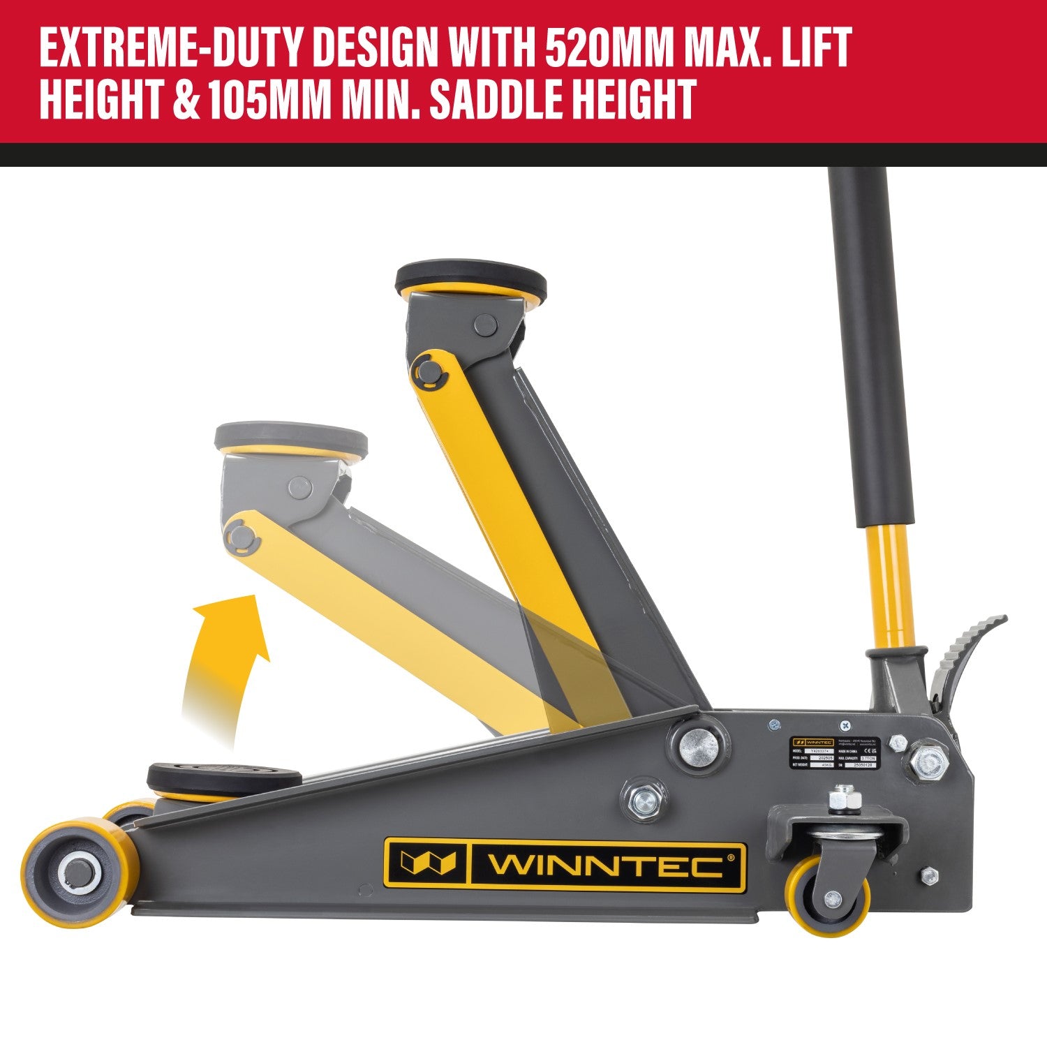 SIP 09715 WINNTEC +SERIES 3.7 Ton Extreme Trolley Jack