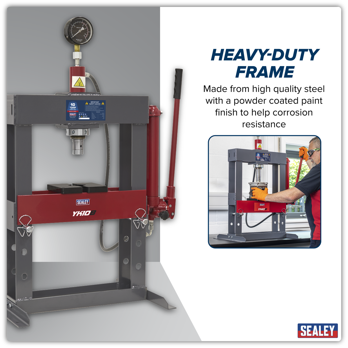 Sealey YK10B Hydraulic Bench Type Press 10 Tonne