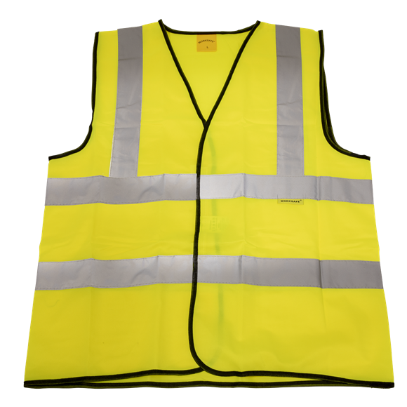 Sealey 9804XXL Worksafe Hi-Vis Yellow Waistcoat - XX-Large