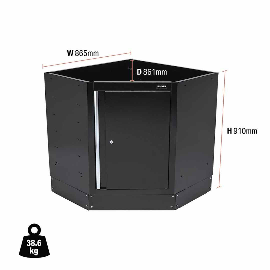 BUNKER 33199 Modular Corner Floor Cabinet, 865mm