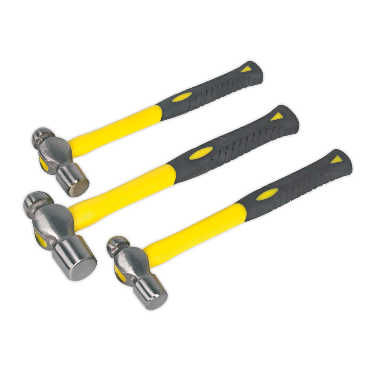Sealey AK2031 Ball Pein Hammer Set 3pc with Fibreglass Shafts