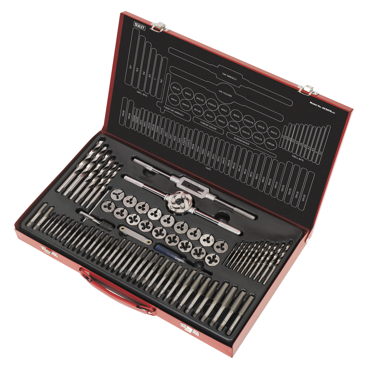 Sealey AK3076 Tap & Die Set 76pc Split Dies Metric
