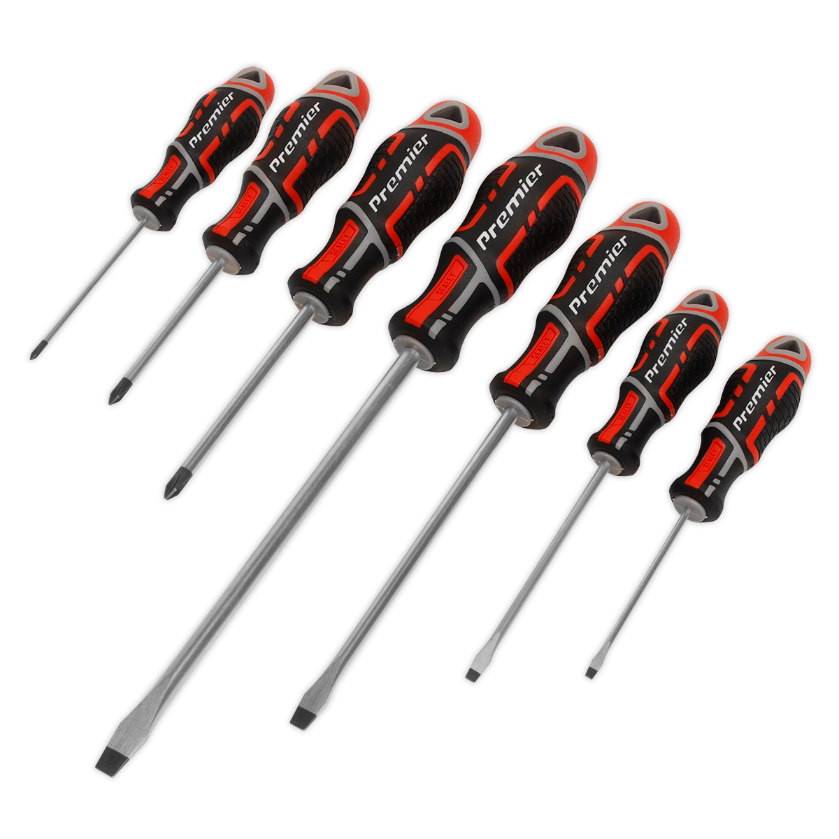 Sealey AK4321 Screwdriver Set 7pc GripMAX® - Red