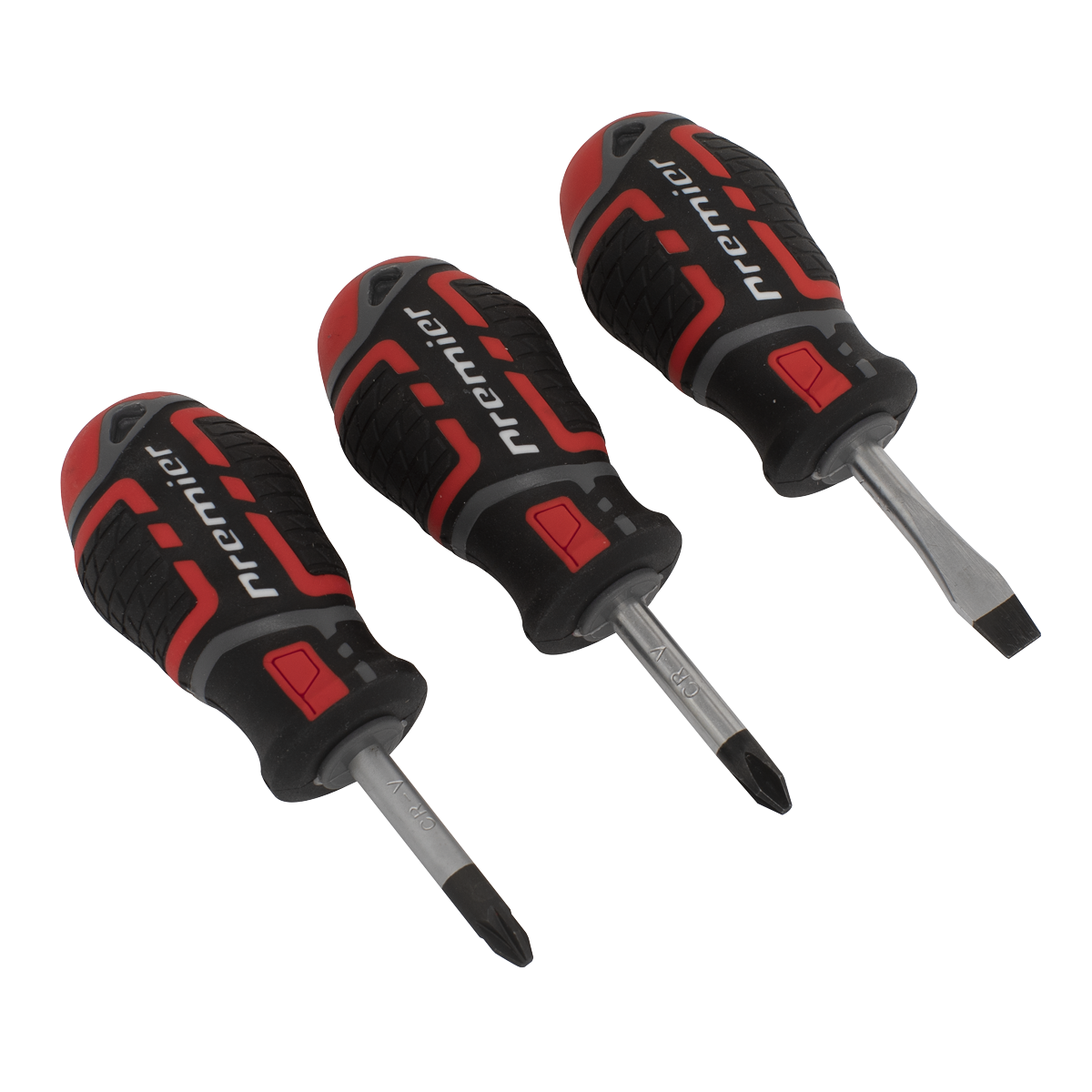 Sealey AK4328 Premier GripMAX® Stubby Screwdriver Set 3pc