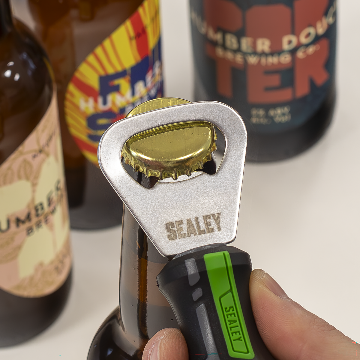 Sealey AK4368HV Bottle Opener GripMAX® - Hi-Vis Green