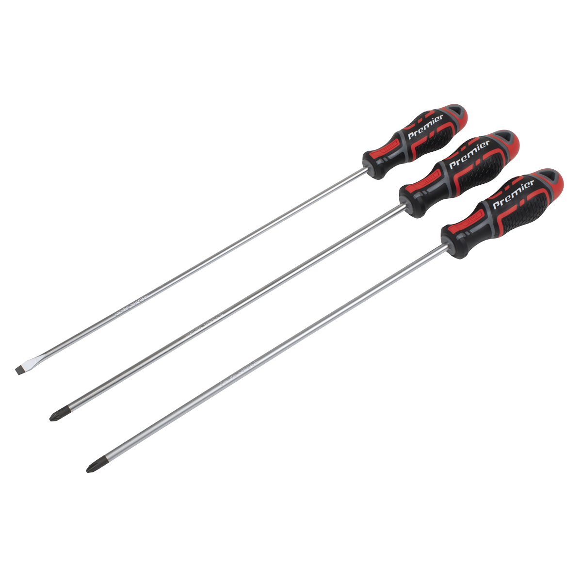 Sealey AK4372 Premier GripMAX® Extra-Long Screwdriver Set 3pc