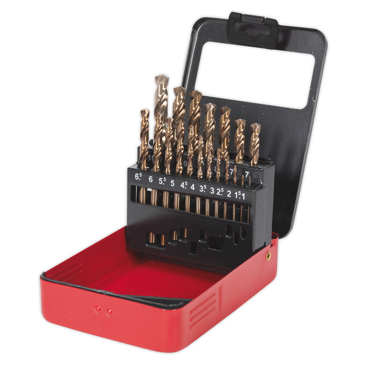 Sealey AK4701 HSS Cobalt Split Point Fully Ground Drill Bit Set 19pc Metric