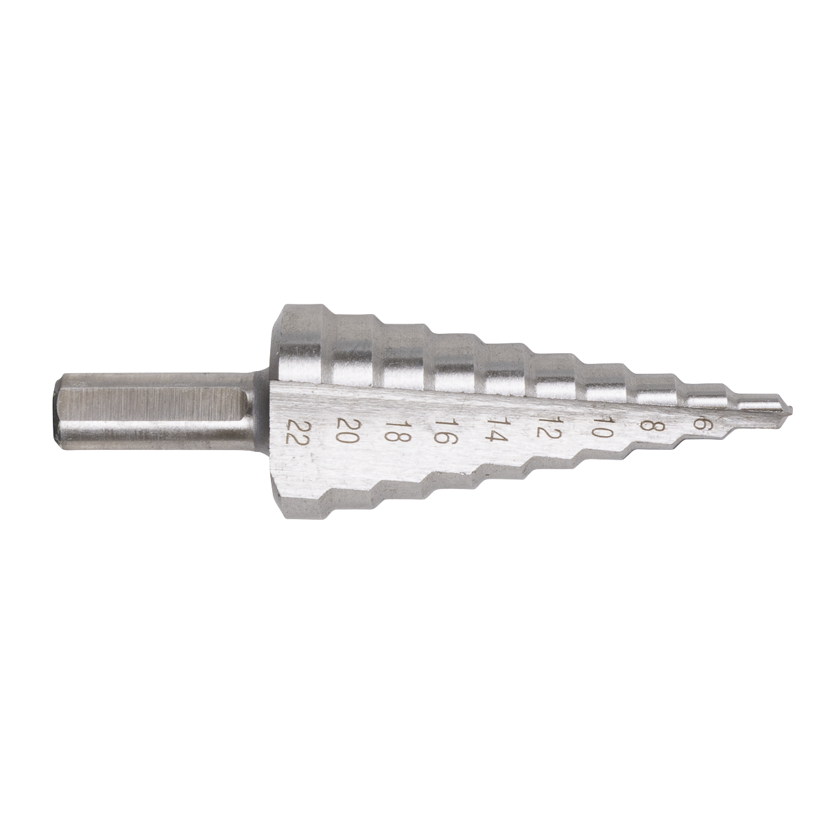 Sealey AK4744 Straight Flute HSS 4341 Step Drill Bit 4-22mm
