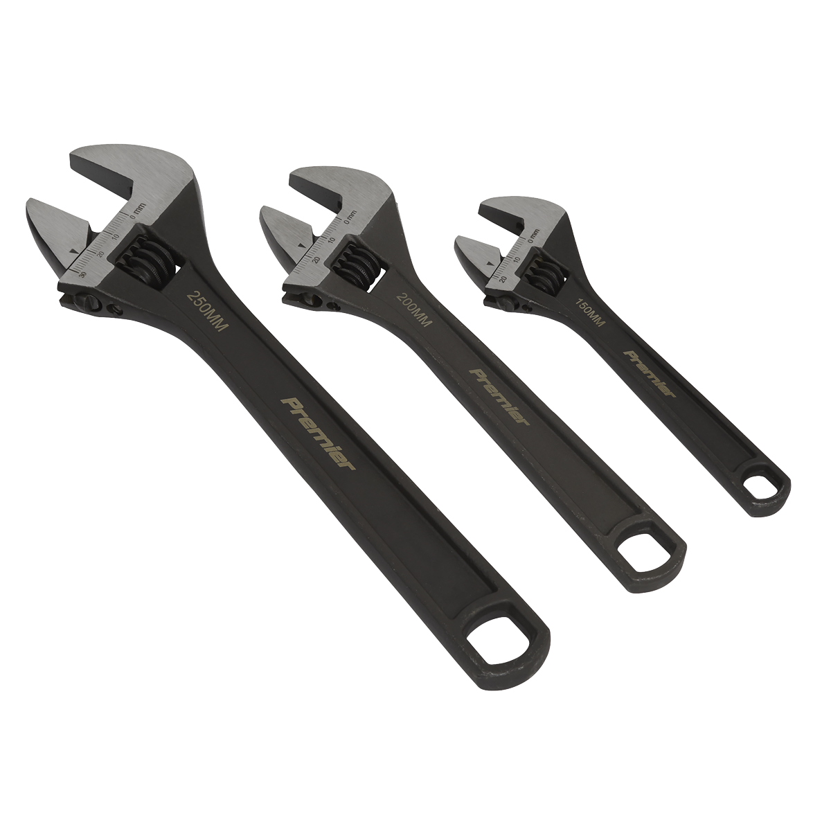 Sealey AK607 Premier Adjustable Wrench Set 3pc