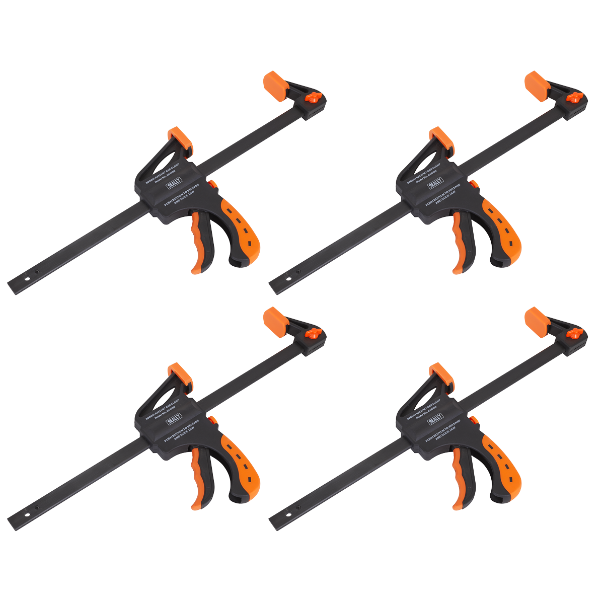 Sealey AK61024 Ratchet Bar Clamp Set 300mm 4pc