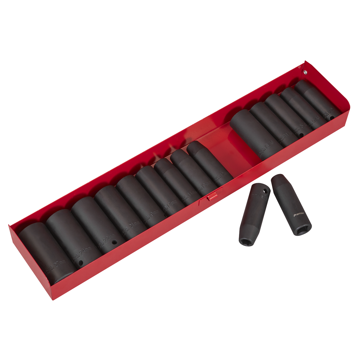 Sealey AK685 Premier Metric/Imperial Deep Impact Socket Set 1/2"Sq Drive 16pc